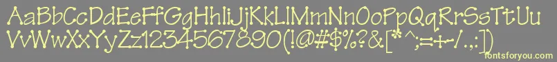 Tinkertoy-Schriftart – Gelbe Schriften auf grauem Hintergrund