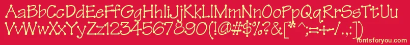 Tinkertoy Font – Yellow Fonts on Red Background