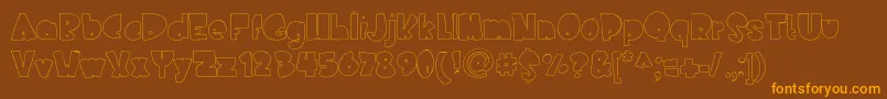 Nederlandfantasy-Schriftart – Orangefarbene Schriften auf braunem Hintergrund