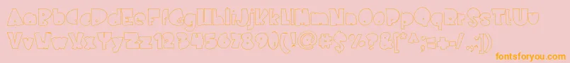 Nederlandfantasy-Schriftart – Orangefarbene Schriften auf rosa Hintergrund