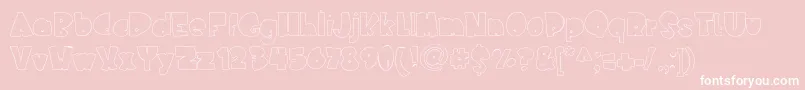 Nederlandfantasy-Schriftart – Weiße Schriften auf rosa Hintergrund