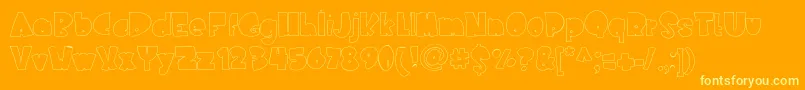Nederlandfantasy-Schriftart – Gelbe Schriften auf orangefarbenem Hintergrund