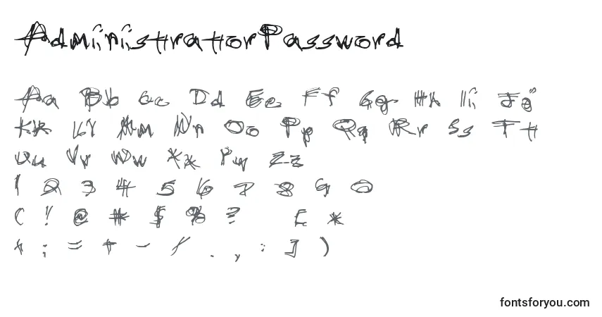 AdministratorPassword Font – alphabet, numbers, special characters