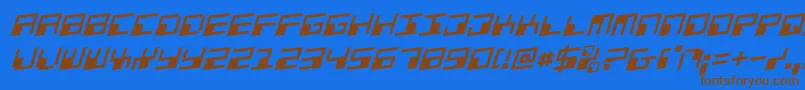 PhaserBankRotalic Font – Brown Fonts on Blue Background