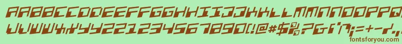 PhaserBankRotalic Font – Brown Fonts on Green Background