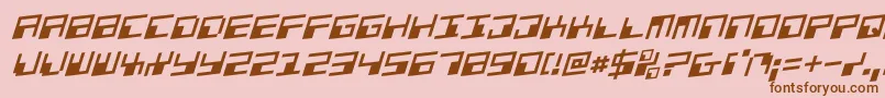 PhaserBankRotalic-Schriftart – Braune Schriften auf rosa Hintergrund