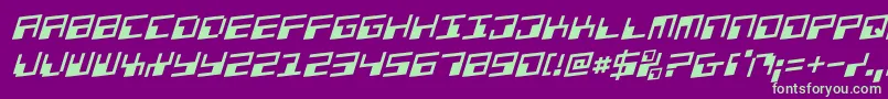 PhaserBankRotalic Font – Green Fonts on Purple Background