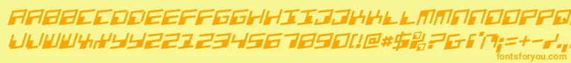 PhaserBankRotalic Font – Orange Fonts on Yellow Background