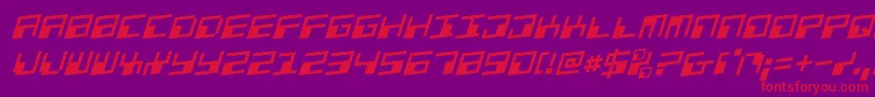 PhaserBankRotalic Font – Red Fonts on Purple Background