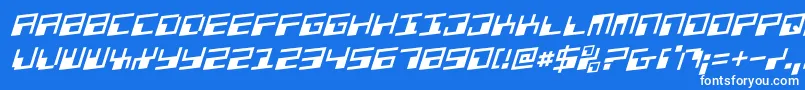 PhaserBankRotalic Font – White Fonts on Blue Background