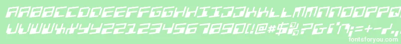 PhaserBankRotalic Font – White Fonts on Green Background