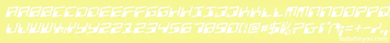 PhaserBankRotalic Font – White Fonts on Yellow Background