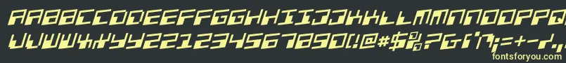 PhaserBankRotalic Font – Yellow Fonts on Black Background