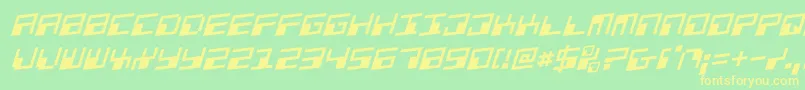 PhaserBankRotalic-Schriftart – Gelbe Schriften auf grünem Hintergrund