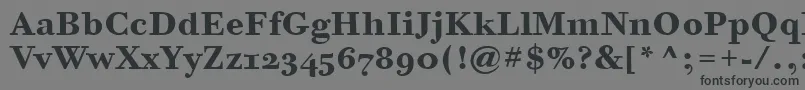 フォントBodoniSixOsItcTtBold – 黒い文字の灰色の背景