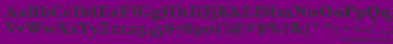 BodoniSixOsItcTtBold-fontti – mustat fontit violetilla taustalla