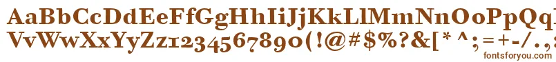 BodoniSixOsItcTtBold-Schriftart – Braune Schriften auf weißem Hintergrund