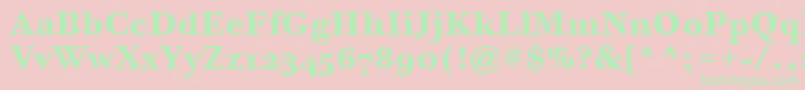 BodoniSixOsItcTtBold Font – Green Fonts on Pink Background