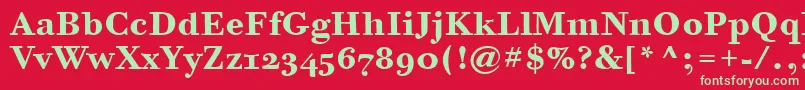 BodoniSixOsItcTtBold Font – Green Fonts on Red Background