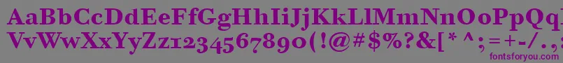 Шрифт BodoniSixOsItcTtBold – фиолетовые шрифты на сером фоне