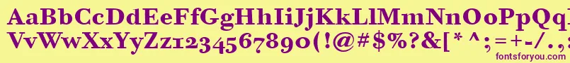 BodoniSixOsItcTtBold Font – Purple Fonts on Yellow Background