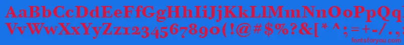 BodoniSixOsItcTtBold Font – Red Fonts on Blue Background