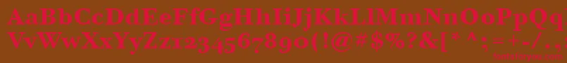 BodoniSixOsItcTtBold Font – Red Fonts on Brown Background