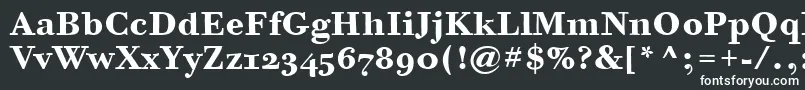 BodoniSixOsItcTtBold-fontti – valkoiset fontit mustalla taustalla