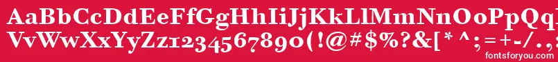 BodoniSixOsItcTtBold Font – White Fonts on Red Background