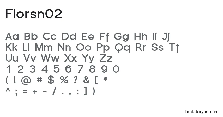 Шрифт Florsn02 – алфавит, цифры, специальные символы