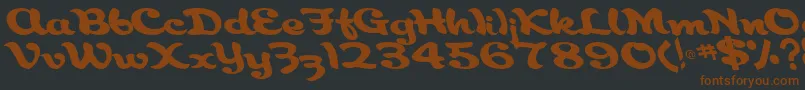 Aborigianlkite91RegularTtcon Font – Brown Fonts on Black Background