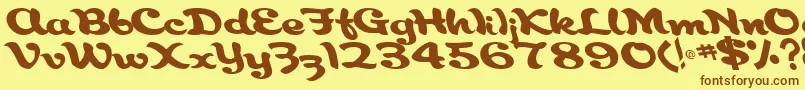 Aborigianlkite91RegularTtcon Font – Brown Fonts on Yellow Background