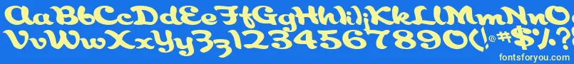 Aborigianlkite91RegularTtcon Font – Yellow Fonts on Blue Background