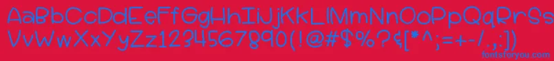 Hellolucy Font – Blue Fonts on Red Background