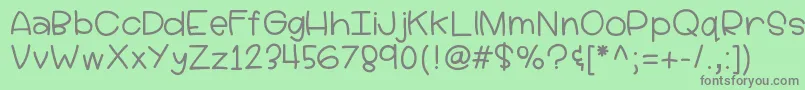 フォントHellolucy – 緑の背景に灰色の文字