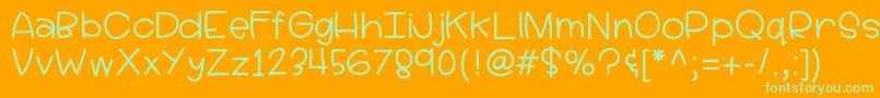 Hellolucy Font – Green Fonts on Orange Background