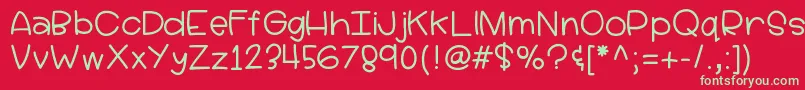 フォントHellolucy – 赤い背景に緑の文字