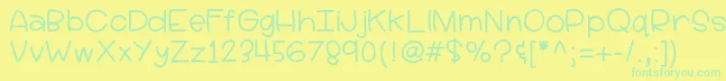 Hellolucy Font – Green Fonts on Yellow Background