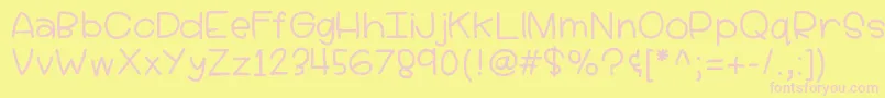 Hellolucy Font – Pink Fonts on Yellow Background