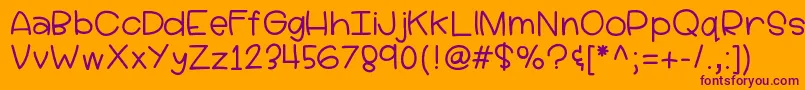 Hellolucy Font – Purple Fonts on Orange Background