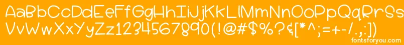 Hellolucy Font – White Fonts on Orange Background