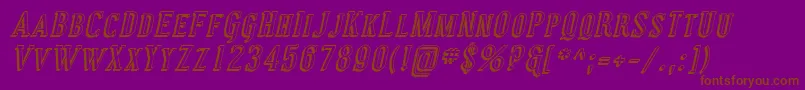 Coving30-Schriftart – Braune Schriften auf violettem Hintergrund