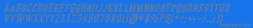 Coving30-Schriftart – Graue Schriften auf blauem Hintergrund