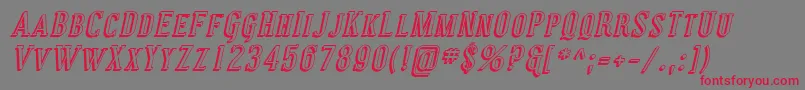 フォントCoving30 – 赤い文字の灰色の背景