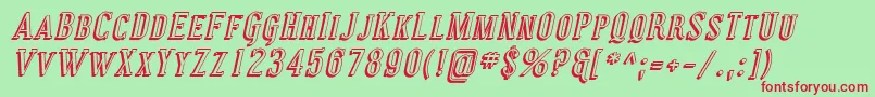 Coving30-Schriftart – Rote Schriften auf grünem Hintergrund