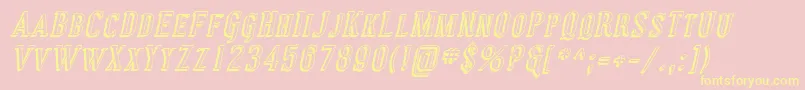 Coving30 Font – Yellow Fonts on Pink Background