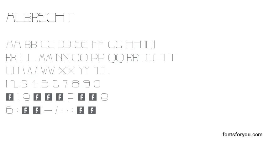 Schriftart Albrecht – Alphabet, Zahlen, spezielle Symbole