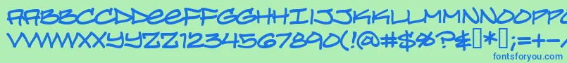 TurntablzBb Font – Blue Fonts on Green Background