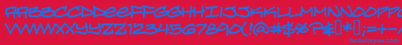 TurntablzBb Font – Blue Fonts on Red Background