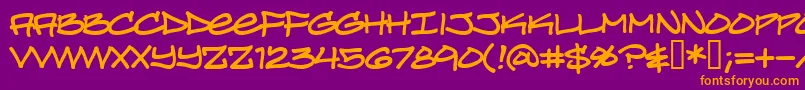 TurntablzBb Font – Orange Fonts on Purple Background